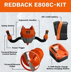 Mowro Redback 40V Cordless Ice Auger with Stainless Steel Blades and Battery