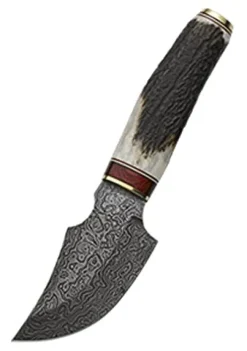 Muela Africa-9DAM Damascus Steel Blade Knife with Red Stag Horn Handle and Presentation Box