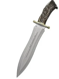 Muela Fixed Blade Hunting Knife with Deer Boar Scene & Leather Sheath Stainless Steel