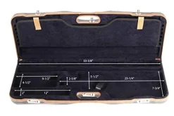 Negrini OU Deluxe High Rib Skeet Shotgun Case with Tube Set Navy/Tobacco Leather/Navy