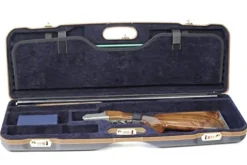 Negrini OU Deluxe Skeet Single Shotgun Case + Tube Set Navy/Tobacco Leather/Navy