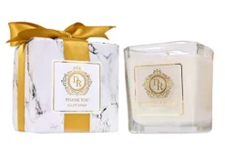 Nice Products Personalized Candle Wedding Favor 7oz All Natural Soy 50 Pcs White Marble