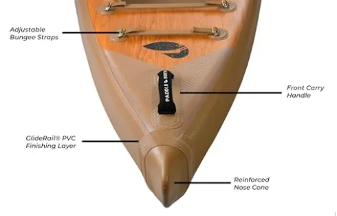 Paddle North 12′ Karve Kayak XL Two-Person Inflatable Kayak – Wood Grain