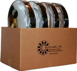 Panyard Jumbie Jam Educator’s Steel Drum 4-Pack with Floor Stands Chrome