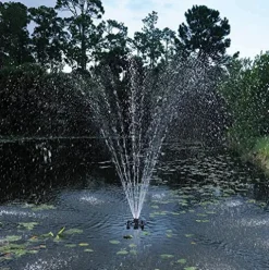 POND BOSS PRO Floating Fountain with Lights 1/2 HP 5000 GPH Pump Black