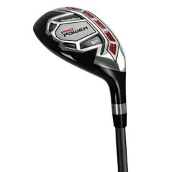 Powerbilt Pro Power Complete Golf Set for Men Left Hand Silver Black Red