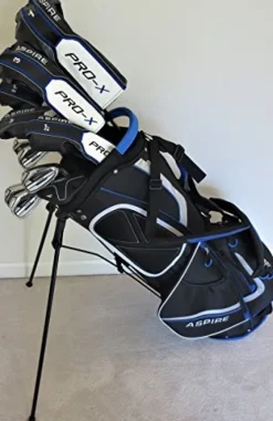 Pro Golf X Men’s Complete Golf Club Set Right Handed Stiff Flex Black