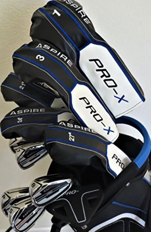 Pro Golf X Men’s Complete Golf Club Set Right Handed Stiff Flex Black