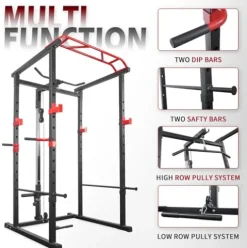 PRODC Power Cage Squat Rack 1000-Pound Capacity Black