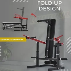 PRODCA Weight Chest Press Bench 11 Adjustable Positions Home Gym Equipment Red