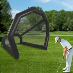QUSKLISU Inflatable Golf Practice Net Cage with 800W Blower Black