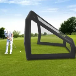 QUSKLISU Inflatable Golf Practice Net Cage with 800W Blower Black
