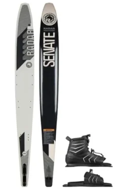 Radar 67 – Alloy Senate Waterski w/ Vector Boa Boot – White / Black