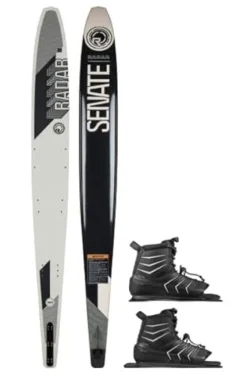 Radar 67 – Alloy Senate Waterski w/ Double Vector Boot – STD White / Black
