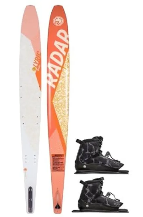 Radar 63 – Lyric Waterski w/Double Lyric Boot – SM Peach / Gold / White