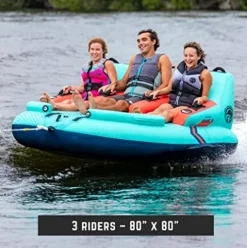 Radar The Chase Lounge Towable Tube 3 Person Mint/Navy/Red
