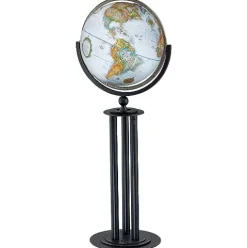 Replogle Florence 16″ Diameter Globe Blue Ocean with Raised Relief and Black Metal Stand
