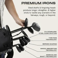 Robin Golf The Essentials 9-Club Men’s Set Left-Handed Matte Black