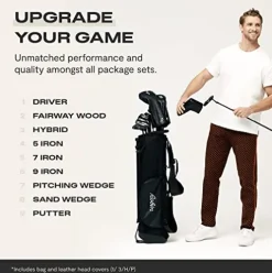 Robin Golf The Essentials 9-Club Men’s Set Left-Handed Matte Black