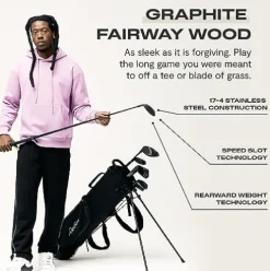 Robin Golf The Essentials 9-Club Men’s Set Left-Handed Matte Black