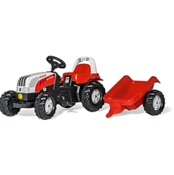 ROLLY TOYS Schneider rollyKid Steyr Tractor with Roll-Over Bar and Trailer 120cm