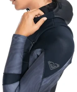 Roxy Womens 5/4/3 Syncro Hooded Front Zip GBS Wetsuit – Jet/Black