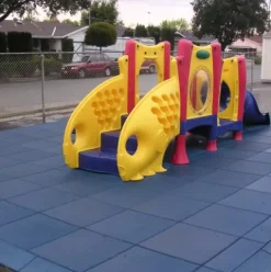 Rubber-Cal Eco-Safety Interlocking Playground Tiles 80 Pack Coal