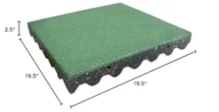 Rubber-Cal Eco-Safety Interlocking Playground Tiles 28 Sq.Ft. Green