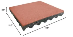 Rubber-Cal Eco-Safety Interlocking Playground Tiles Terra Cotta 21.1 Sq.Ft. Coverage