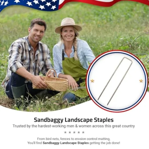 Sandbaggy 20,000-Count Rust-Free 6-Inch Galvanized Landscape Staples