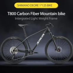 SAVADECK Carbon Fiber Mountain Bike DEORE 12-Speed Glossy Black