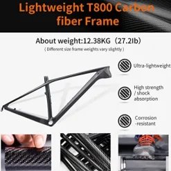 SAVADECK Carbon Fiber Mountain Bike Black