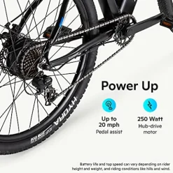 Schwinn Electric Hybrid Bike 18.5-Inch Aluminum Frame Matte Black