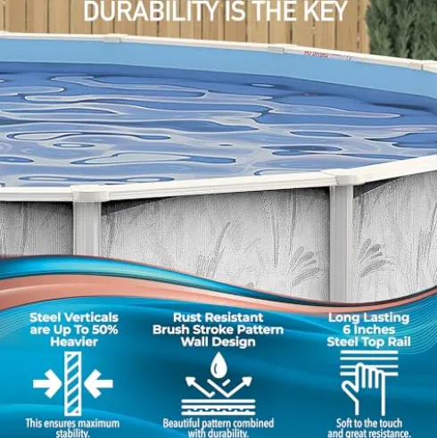 Shop Square 21 Ft x 52 Inch Silver Above Ground Pool with Skimmer
