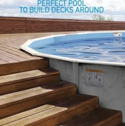 Shop Square 21 Ft x 52 Inch Silver Above Ground Pool with Skimmer