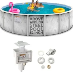 Shop Square 21 Ft x 52 Inch Silver Above Ground Pool with Skimmer