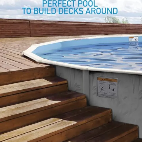Shop Square Oval Above Ground Pool 18’x33′ Steel Wall Silver