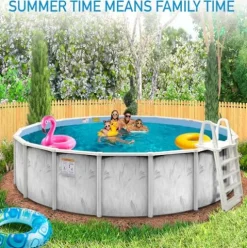 Shop Square 24’x52′ Steel Above Ground Pool Kit Silver