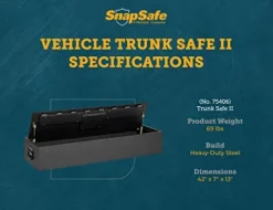 SnapSafe Trunk Safe II Vehicle Gun Safe Black