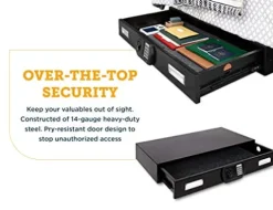 SnapSafe Under Bed Safe Large for Firearms and Valuables Black 40 x 6 x 22 Inches