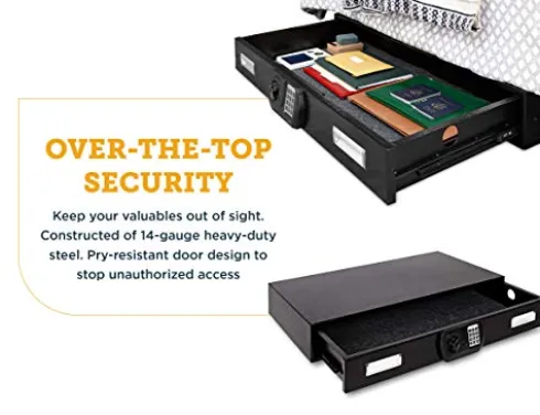 SnapSafe Under Bed Safe Large for Firearms and Valuables Black 40 x 6 x 22 Inches