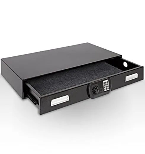 SnapSafe Under Bed Safe Large for Firearms and Valuables Black 40 x 6 x 22 Inches
