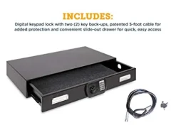 SnapSafe Under Bed Safe Large for Firearms and Valuables Black 40 x 6 x 22 Inches