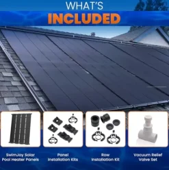 SolarPoolSupply Industrial DIY Solar Pool Heater Kit with High-Wind Mounting & Freeze Resistance – Includes (2) 4’x12.5′ Panels