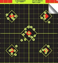 Splatterburst Targets Self-Adhesive Shooting Targets 12×12 inch Fluorescent Yellow Black Chartreuse Red