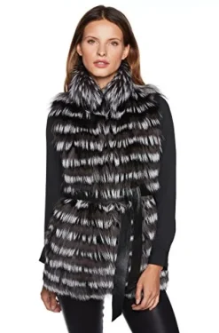 Stav New York Silver Black Fox Vest X-Small
