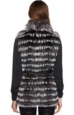 Stav New York Silver Black Fox Vest X-Small