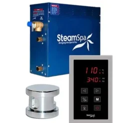 Steam Spa Oasis 9KW Acu-Steam Bath Generator Package Chrome