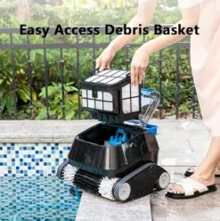 8STREME Black Pearl In-Ground Robotic Pool Vacuum Cleaner Black