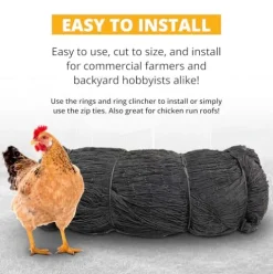 Stromberg’s 1″ Knotted Game Bird Netting Black – Heavy Duty, UV-Resistant, 85 lb Break Strength, 50′ x 100′